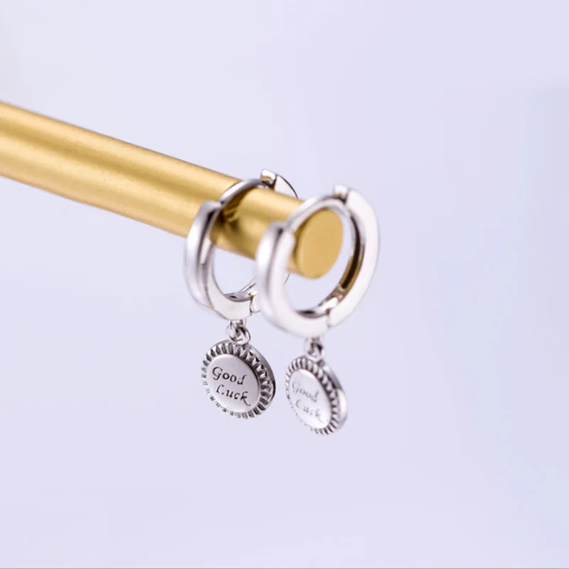 

925 Sterling Silver Round Bead Stud Earring For Women Girls Party Jewelry Pendientes Accessories eh321