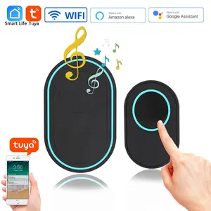 Wireless WiFi Doorbell Tuya Smart Home Security Alarm System Connect 433MHz Detector Alert Mode Welc in USA (United States)