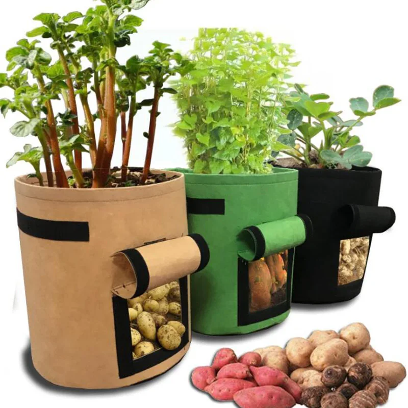 

3 size Plant Grow Bags home garden Potato greenhouse Vegetable Growing Bags Moisturizing jardin Vertical Garden Bag tools