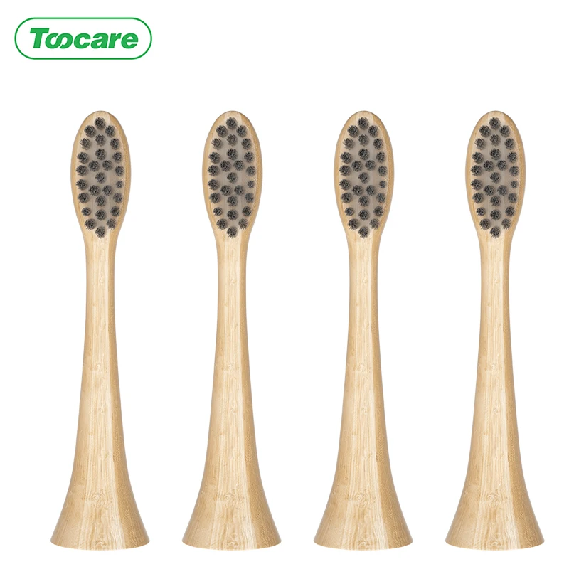 

100% Eco Friendly Soft Bristle Biodegradable Replacement Electric Toothbrush Bamboo Charcoal Heads For Phillps sonicare