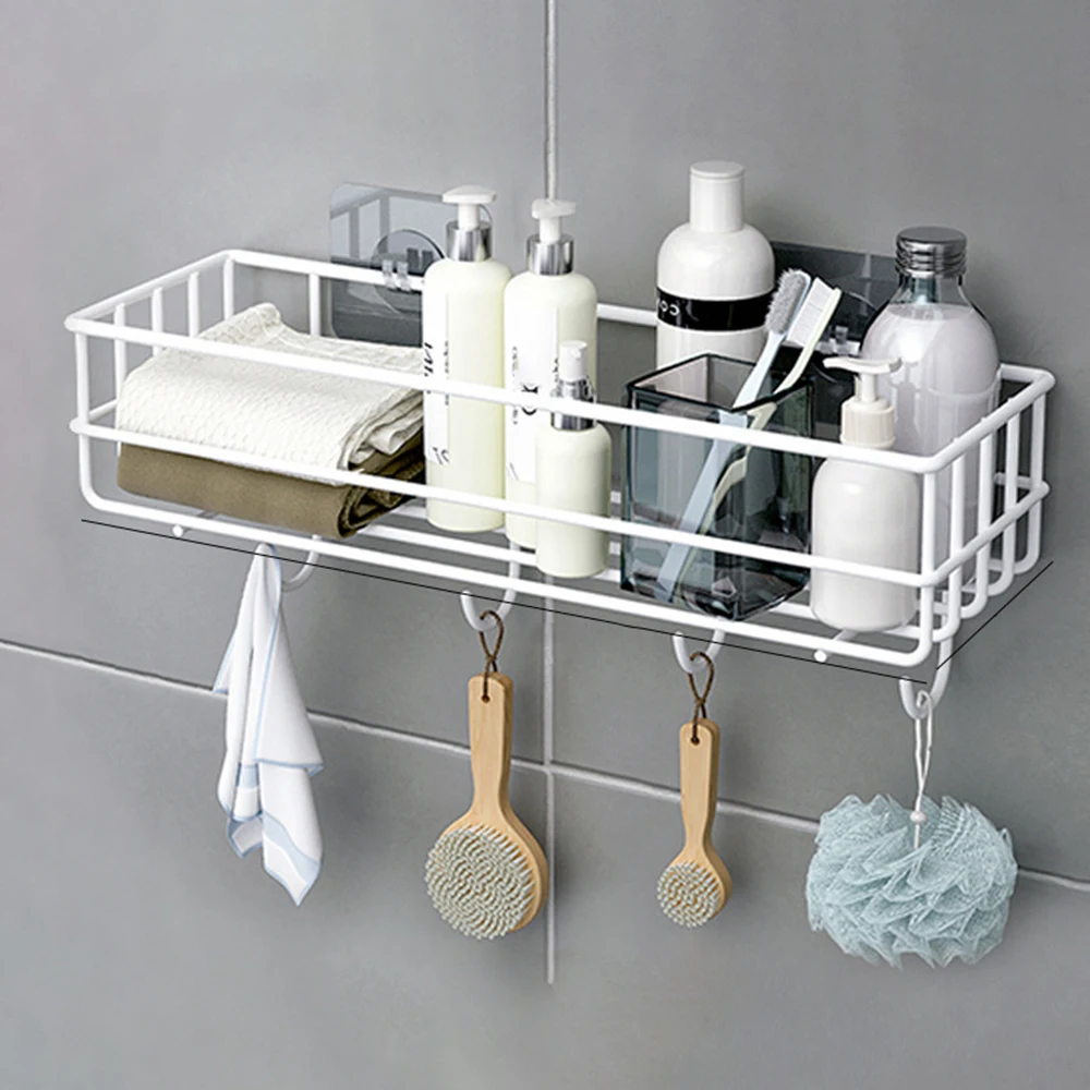 

Shower Hanging Basket Wall Mounted Bathroom Shelves Shampoo Storage Holder Kitchen Storage Seasoning Bathroom Accessories