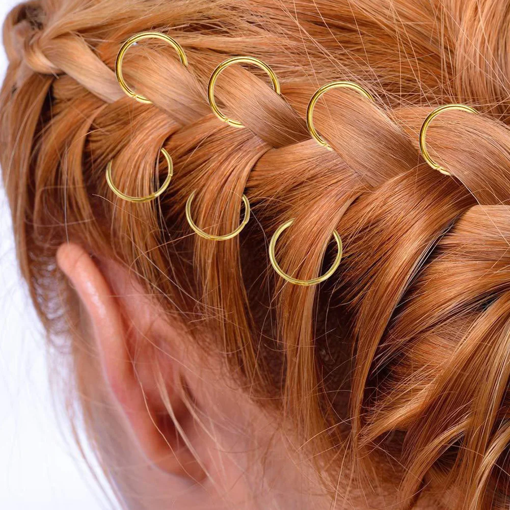 

240pcs/box Jewelry Braid Styling Metal Cuffs Women Hair Rings Easy To Use Decoration Beads Dreadlocks Adjustable Mixed Colors