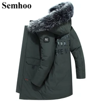 2020 winter new long mens down jacket loose sizes solid color hooded big fur collar fashion warm mens down jacket m 3xl