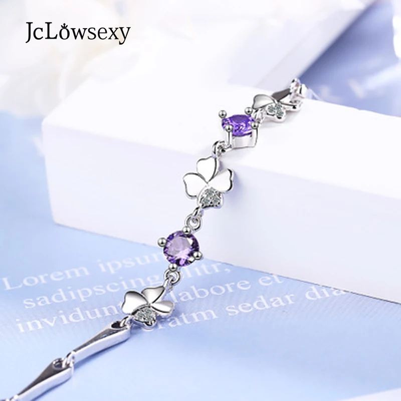 Новые корейские Модные посеребренные браслеты и с четырехлистным клевером