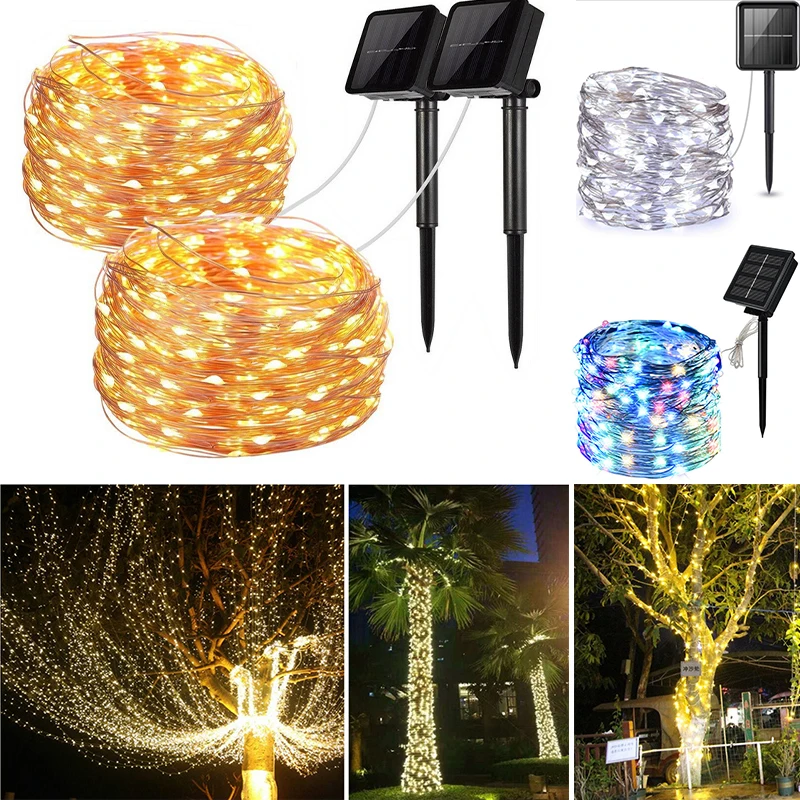 

2021 New LED Outdoor Solar Lamp String Lights 100/200 LEDs Fairy Holiday Christmas Party Garland Solar Garden Waterproof 10m...