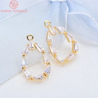 200 4pcs 10x16mm 24k gold color brass with zircon water droped pendants charms high quality diy jewelry findings accessories