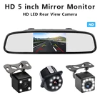 800*480 разрешение 5 дюймов Автомобильный HD ЖК-дисплей зеркало заднего вида монитор Авто Парковка светодиодный ночного видения камера заднего вида