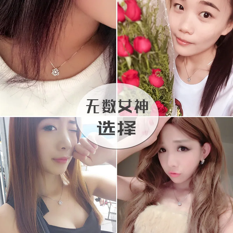 Серебро 925 украшения ожерелье цепочка Шарм Женская Девушка шесть Awn дрель s