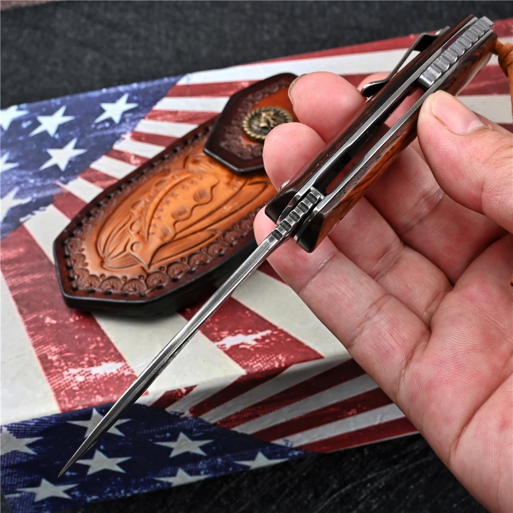 Складной нож VG10 военный тактический карманный дамасский Клинок с кобурой для