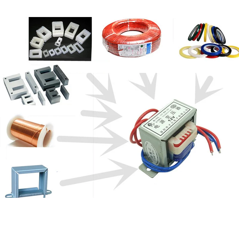 

10W EI48 Power Transformer Input AC 220V to AC 6V 9V 12V 15V 18V 24V 36V 220V Output Single/Double Ferrite Copper Core Voltage