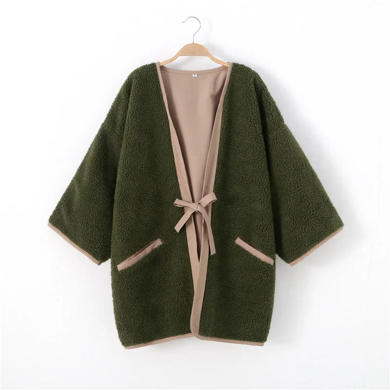 

Kimono Cardigan Japan Style Traditional Unisex Winter Warm Yukata Haori Flannel Asian Home Clothes Haori Casual Home Clothes