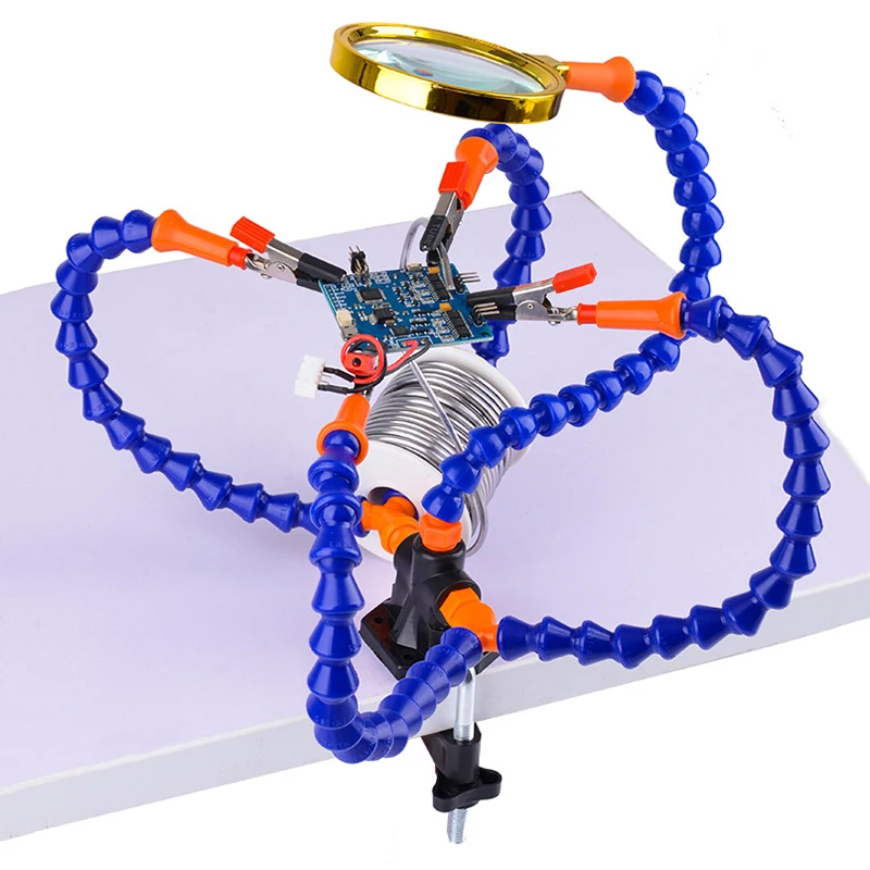 

Aux Soldering Holder tool Helping Handcrafts Flexible Desk Clamp Base Vise 5 Claws