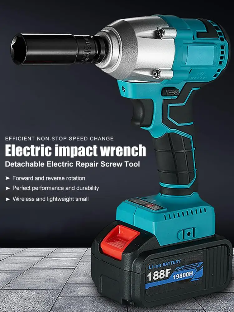 

Impact Wrench Set Detachable Electric Repair Screw Tool Kit Electric Impact Wrench Rechargeable Wrench Power Tool