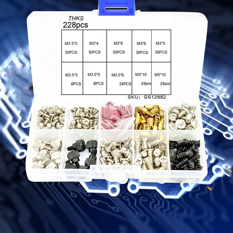 228 шт. набор винтовых гаек для ремонта компьютера | Инструменты