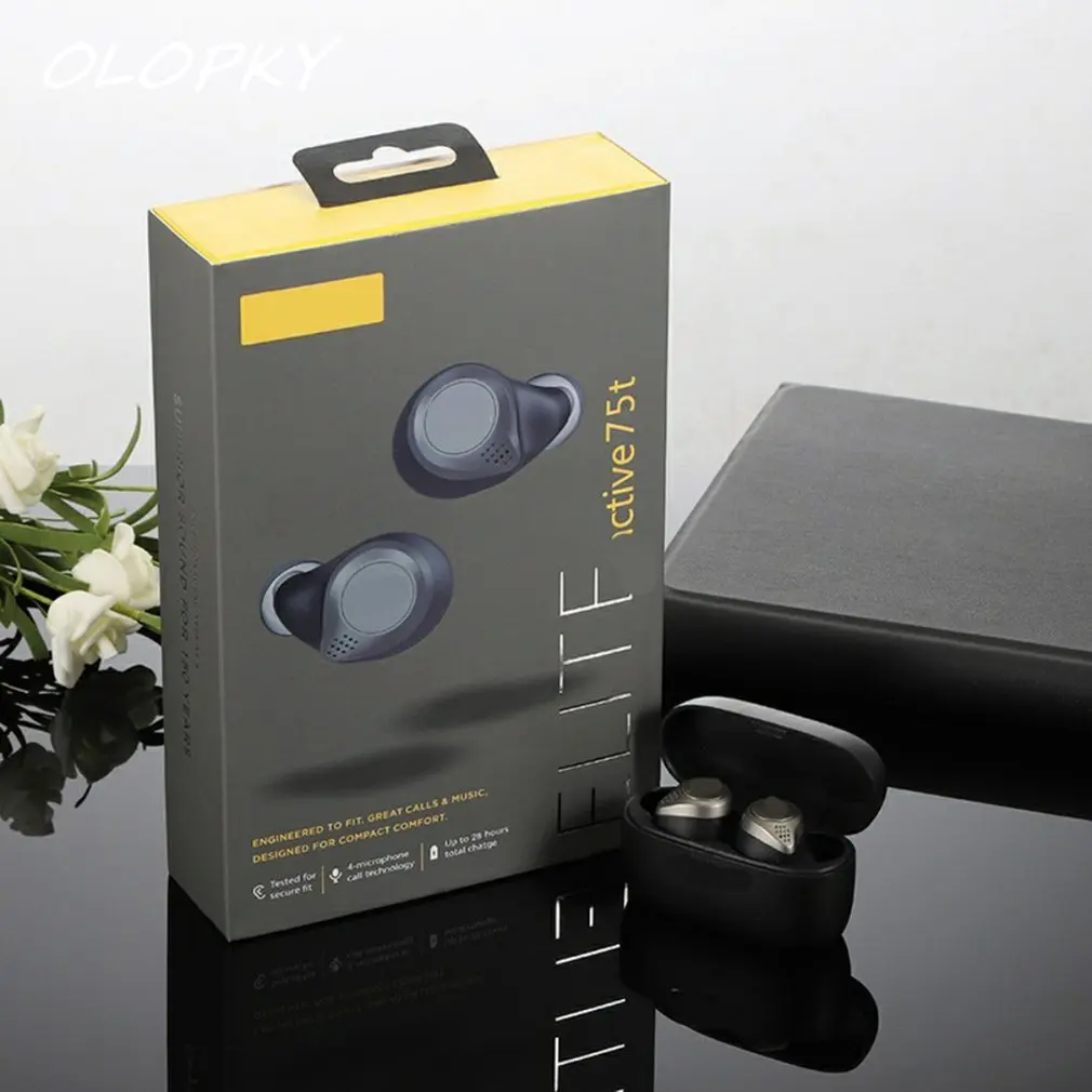 

Elite 75T Wireless Earphone Gaming Headset TWS Stereo In Ear Sports Waterproof Bluetooth Headphone Ears Bluetooth Earbuds Audio