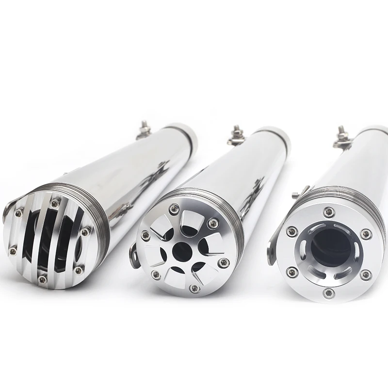 Двухсторонний мотоциклетный Ретро глушитель труба для мотоцикла без шнуровки