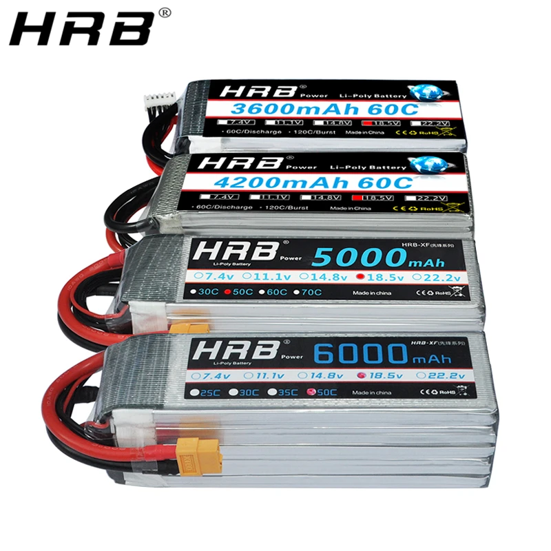 HRB 5S 18 5 V Lipo батарея 1500mah 2200mah 2600mah 3000mah 3300mah 4000mah 5000mah 6000mah 10000mah 12000mah 22000mah RC части -