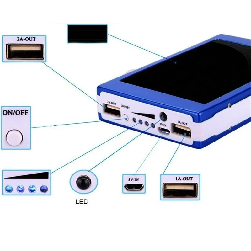 50000mah solar power bank with usb mobile phone external battery travel outdoor emergency fast charger for iphone xiaomi samsung free global shipping