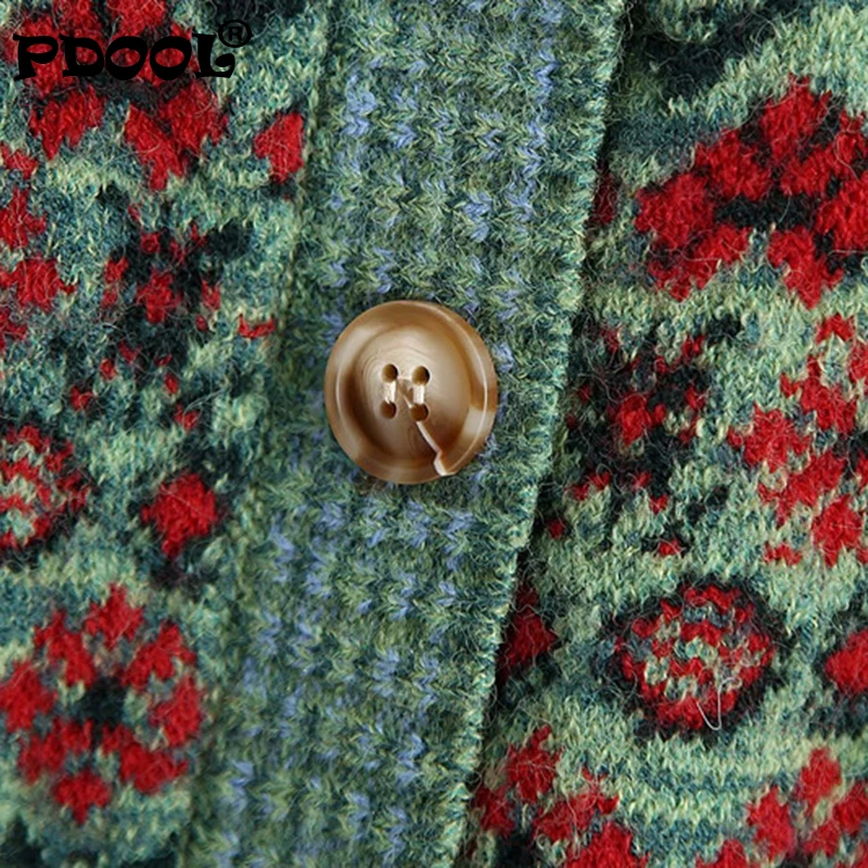 

Vintage Women Chic Coat 2021 Fashion LadIes Square Collar Knitted Jacket Streetwear Female Print Striped Coats Slim Girls Sets