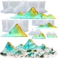 5pcsset mountain epoxy resin silicone molds diorama landscape rockery paperweight polymer clay project for diy