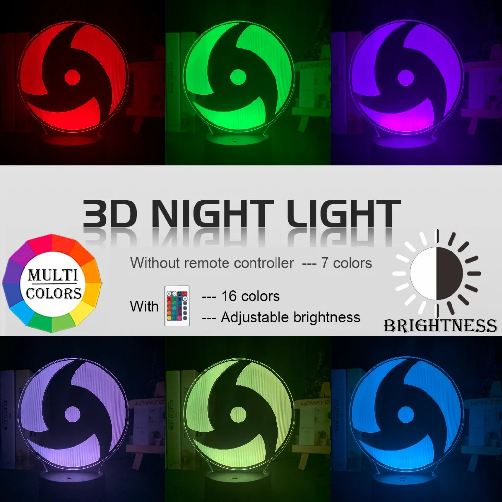 3D аниме светодиодный светильник Иллюзия Цвет меняется дети подарок Lampara для