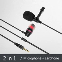 mini portable clip on lapel lavalier condenser mic wired microphone foriphone mobile phone dslr camera laptop