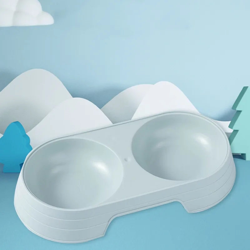

Macarone Double Pet Bowl Plastic Puppy Cat Food Water Drinking Dish Feeder Cat Puppy Feeding Supplies Small Dog Accessories