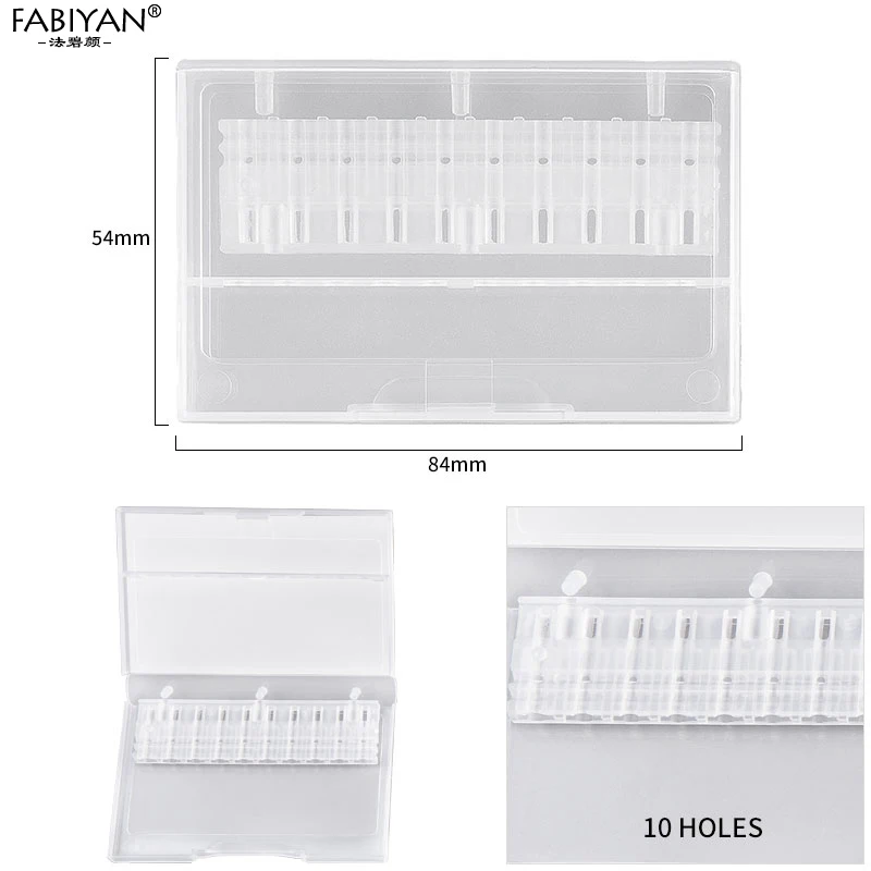 1Pcs 10 Holes Подставка для Дисплей бор для дизайна ногтей ящик для хранения пудреница выставка пустой корпус, инструменты для маникюра, 10/20 Вт, 30 Вт, отверстия - Цвет: 1Pcs 10 Holes