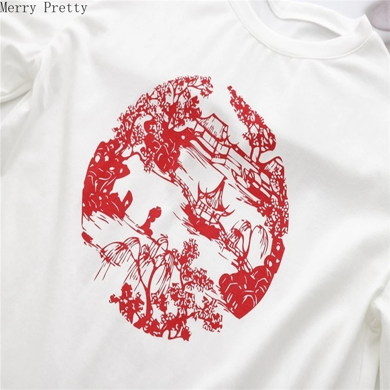 

2020 Women Summer Cotton T-Shirt Cartoon Print Lace Up T Shirts Casual Short Sleeve Loose O-Neck Collar Shirt Female Tops Tees