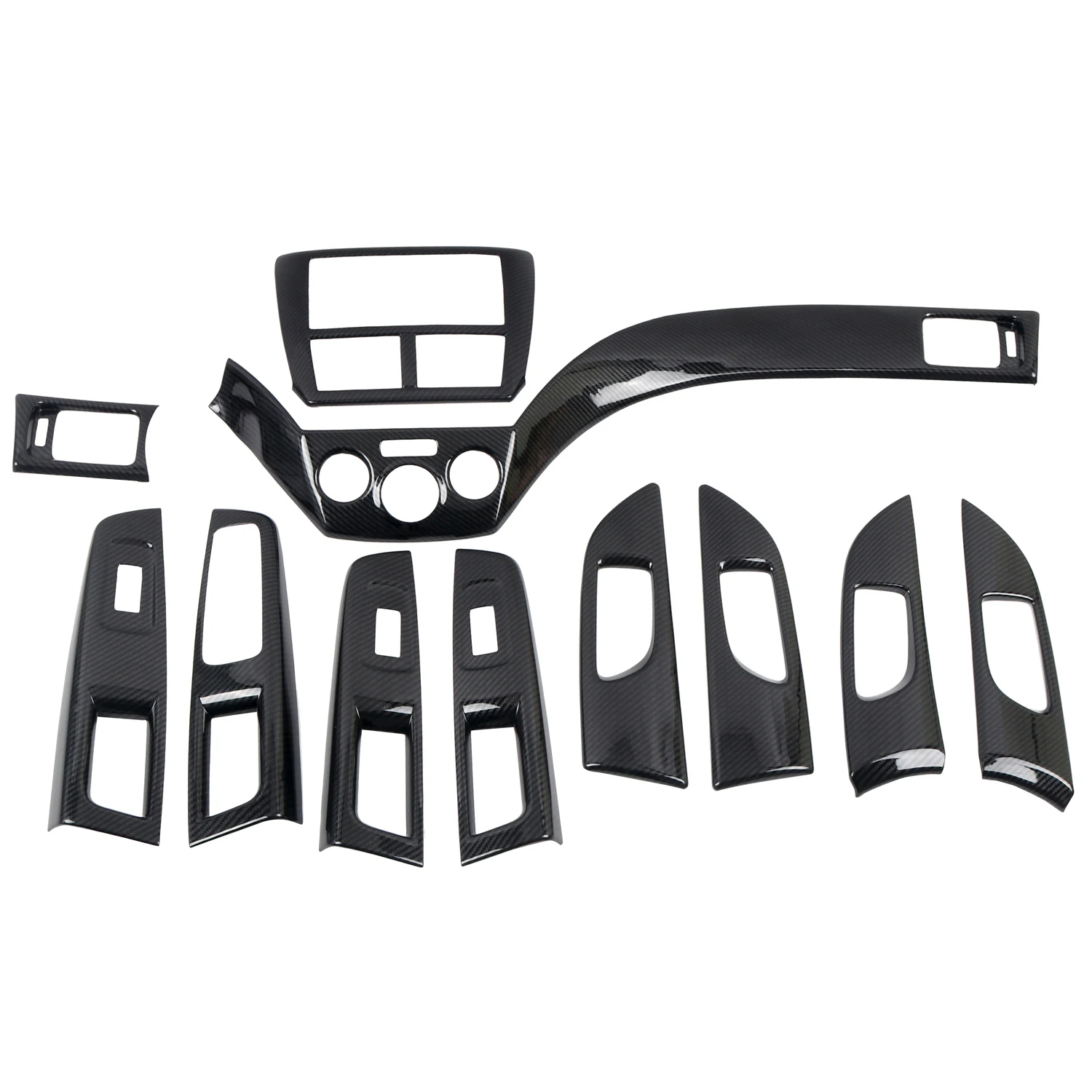 Ajuste para Subaru WRX / WRX STI 2008-2014 accesorios de coche ABS Parrilla de aire Interior Kit de molduras de manija de puerta 12 piezas