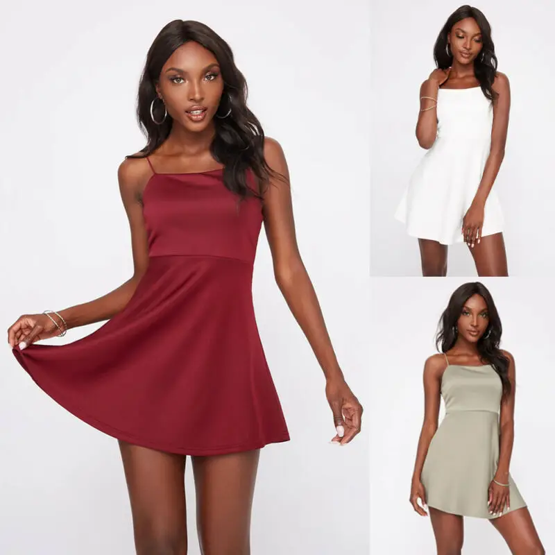 Женское сексуальное платье без рукавов короткое вечернее коктейльное