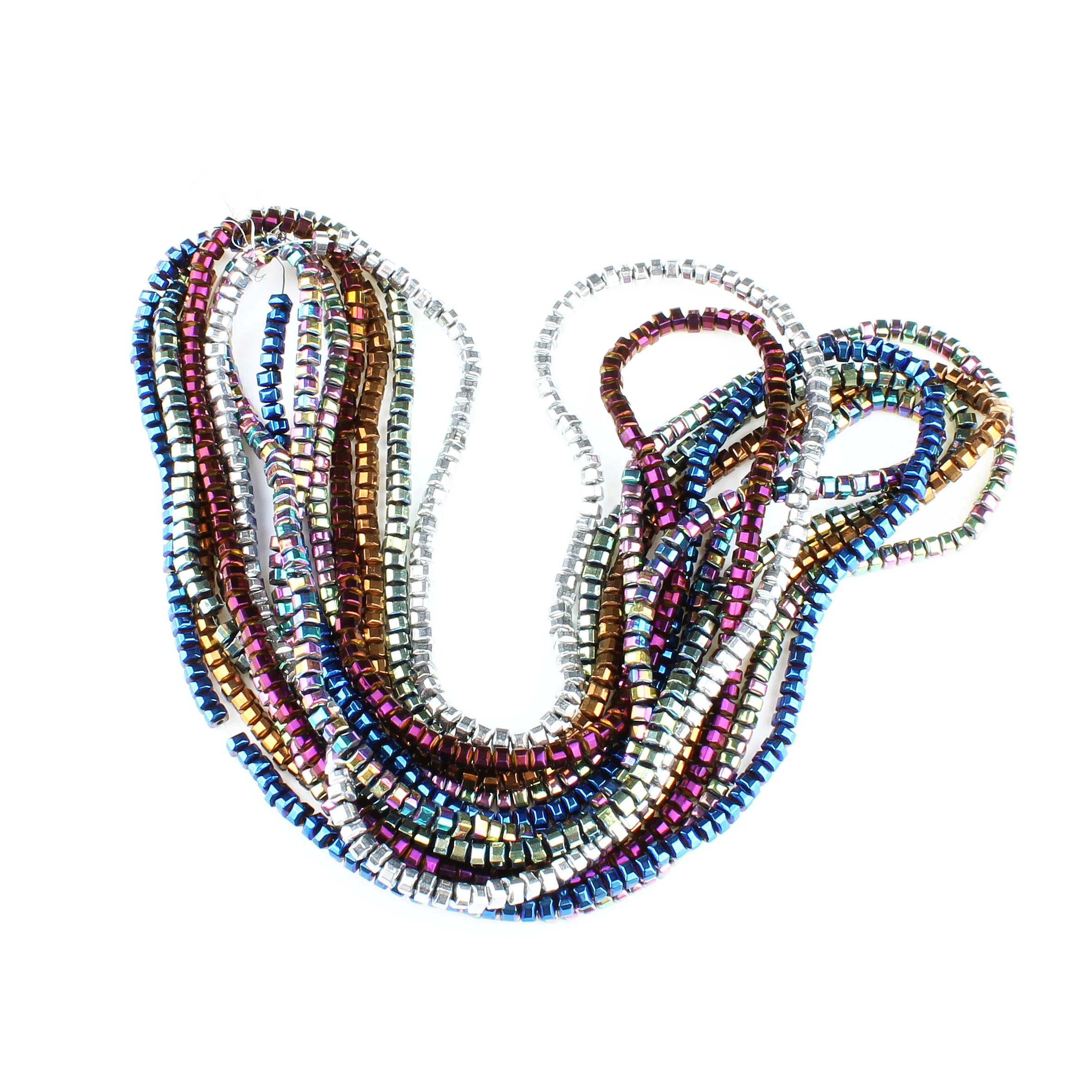 Натуральный камень 3 мм гематит красочное покрытие плоский куб Септа бусины