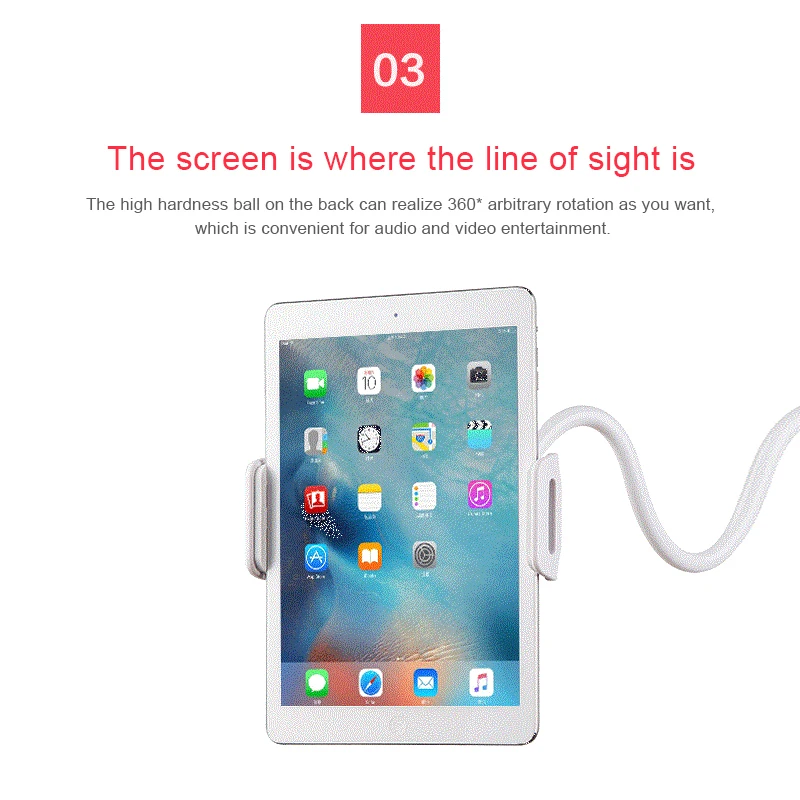 

For Ipad Spiral Phone Holder Lazy Adjustable Bracket Tablet Mobile Universal Thick Desktop Bedside Flat 360° Live Support