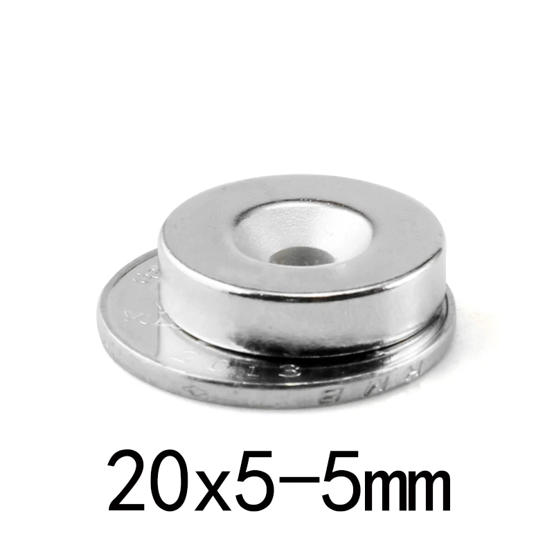 

10pcs 20x5-5mm Stong Neodymium Magnets Disc 20*5-5mm Minor Diameter Magnet Round Countersunk Magnetic 20x5-5mm