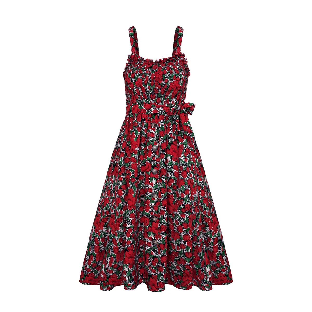 

Brand New Women Casual Beach Dress Summer Autumn Floral Print Vintage Dress Sleeveless Polka Dot Boho Sexy Party Dresses Sexy