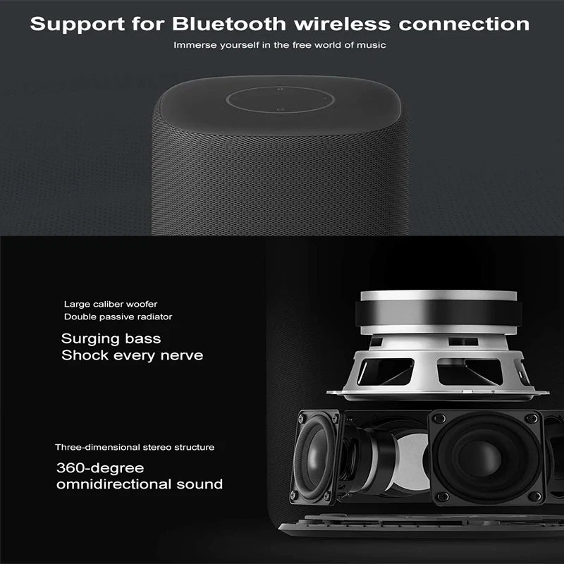 Xiaomi Xiaoai HD умная колонка с Bluetooth AI Bass 30 Вт сабвуфер музыкальный плеер 360 градусов объемный стерео микрофон сабвуфер
