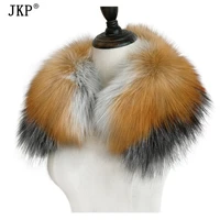 jkp winter new 100 natural silver fox collar red fox silver blue fox collar fashion fluffy plush real fur scarf unisex