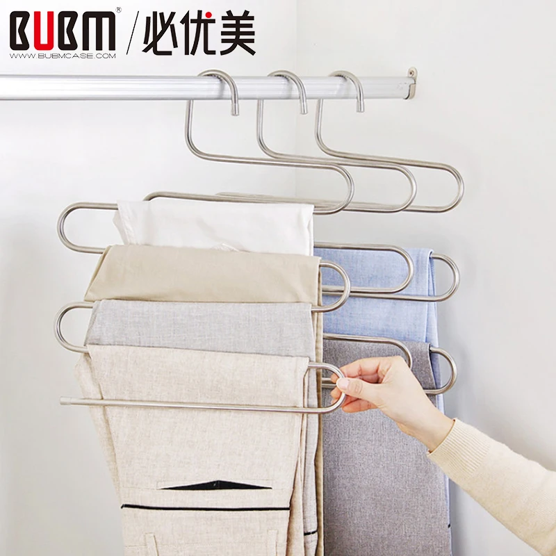 BUBM прочные вешалки для штанов s-образной формы многослойные одежды из