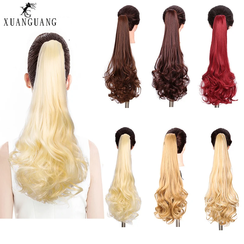 XUANGUANG новый модный конский хвостик парик длинные вьющиеся волосы большая волна
