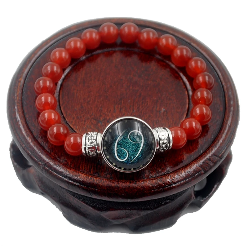 Лидер продаж 8 мм бусины из сардоникса браслеты для женщин и мужчин ювелирные