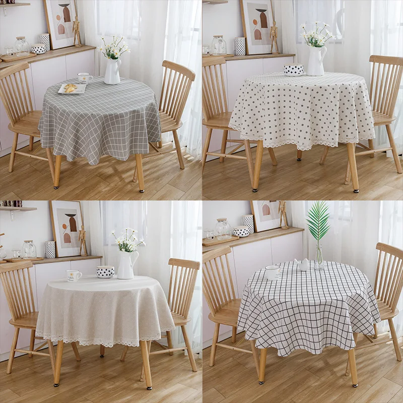 

Tablecloths for Round Table White Lace Table Cloth for Home Linen Tablecloth with Embroidery Table Cloth for Party Wedding