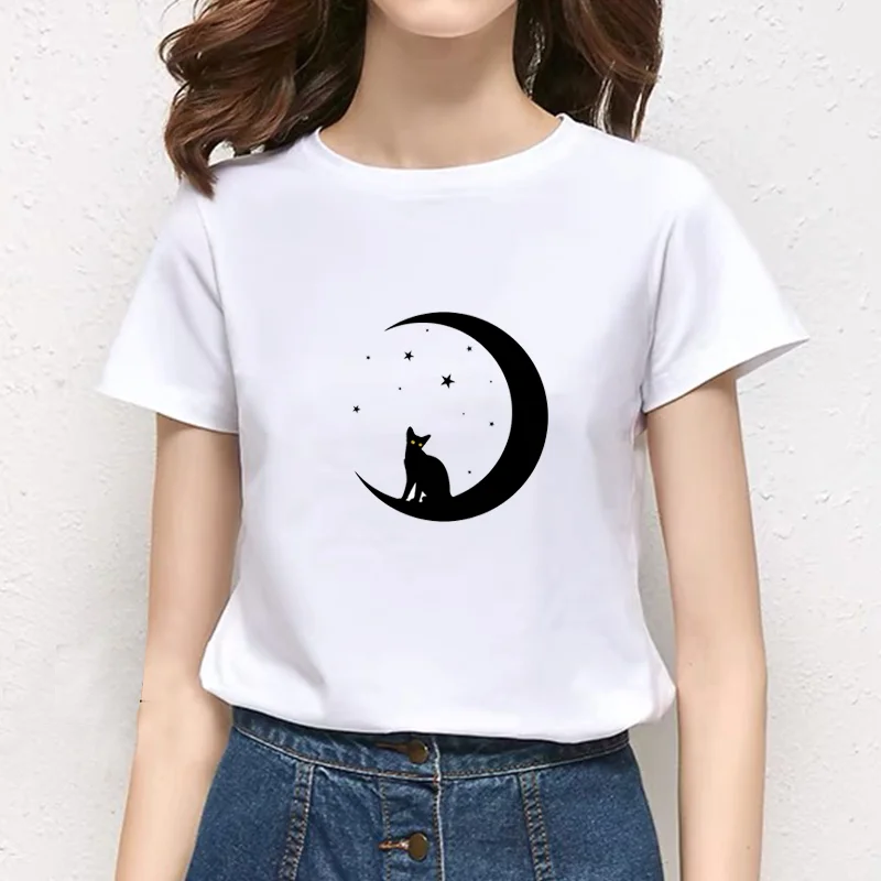 Женская футболка с графическим принтом белая Повседневная коротким рукавом и