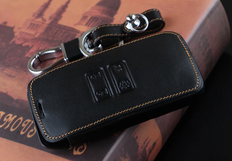 

Car Genuine Leather Remote Control Car Keychain Key Cover Case For Renault Kadjar 4Buttons Smart Key