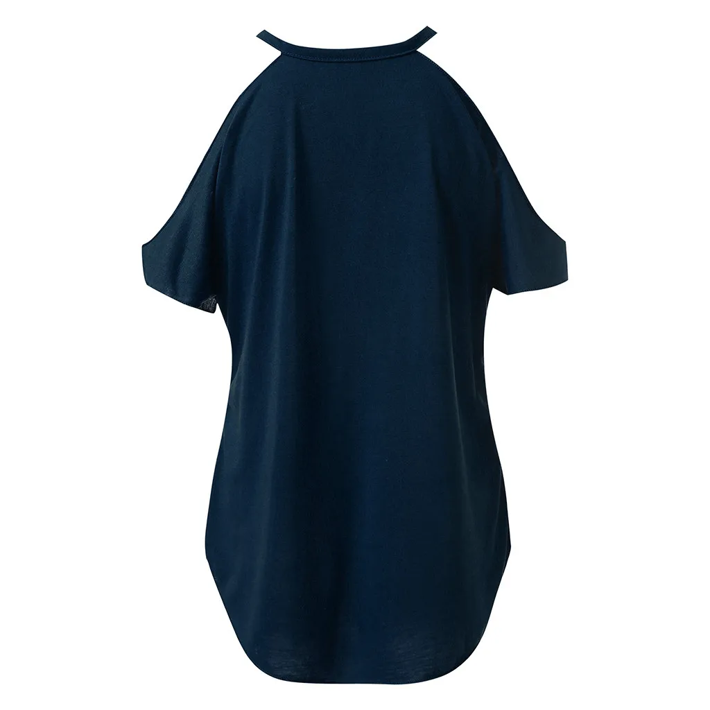 Women Off Shoulder Letter Print Tshirt Short Sleeve Loose Tops 2020 Casual V-Neck Summer shirt Female Tunic Blusas Pullover | Женская