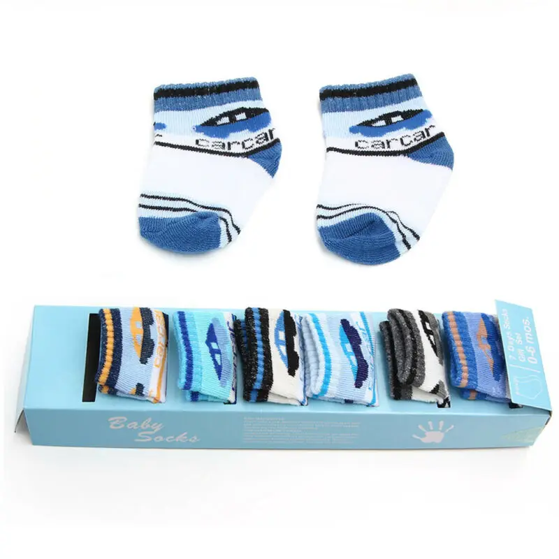 

Goocheer Fashion 6 Pair Baby Socks for Boys Girls Infant Cotton Cartoon Floral Pattern Socks Warm Anti Slip Floor Socks