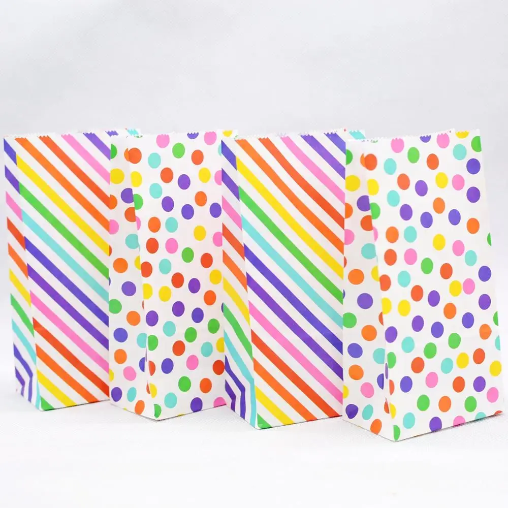 Цветной пакет из крафт бумаги в горошек сумочки для вечеринок пакеты конфет