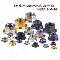 tgou titanium nut m5m6m8m10m12m14m16 flange nuts tc4 motorcycle modification