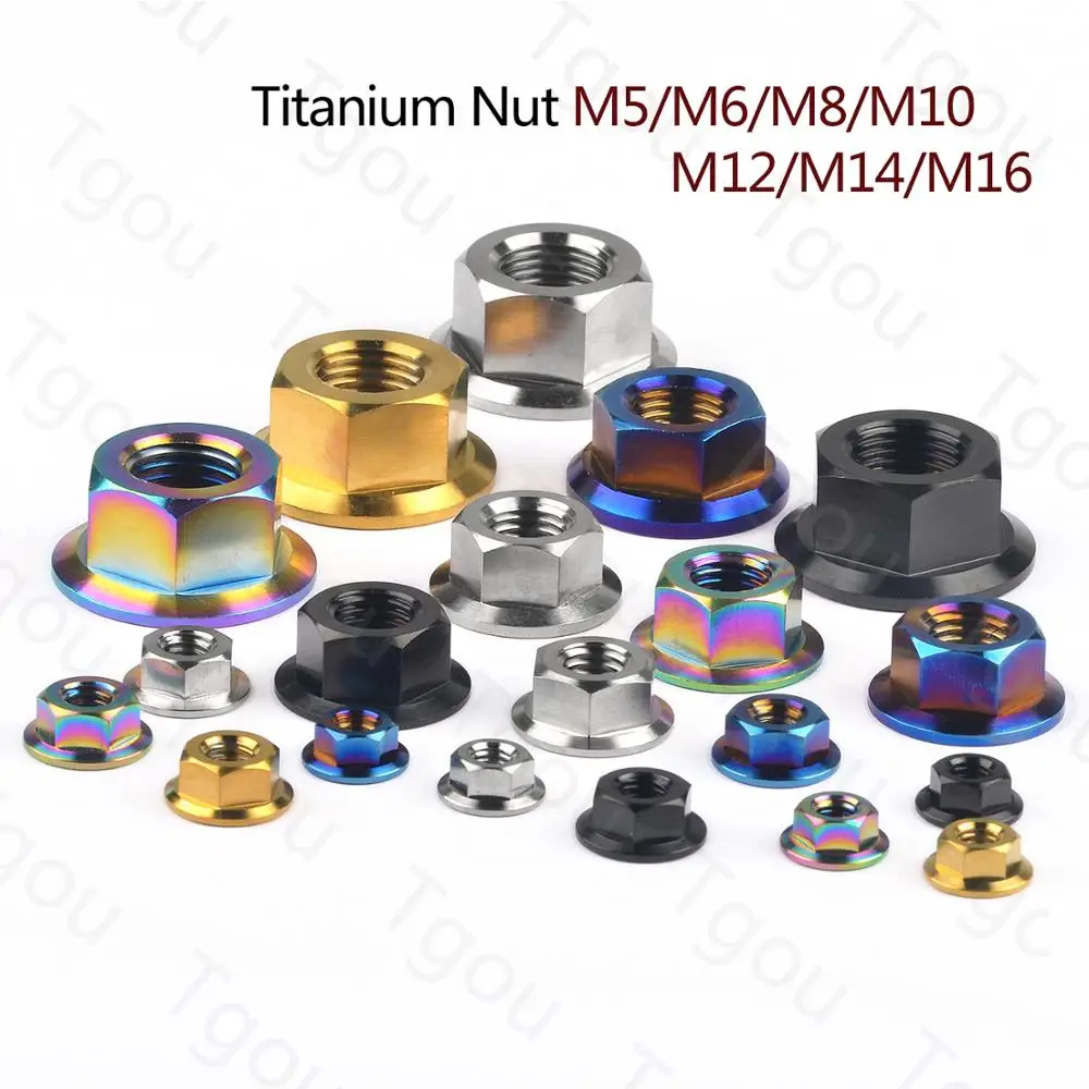 Титановая гайка Tgou M5/M6/M8/M10/M12/M14/M16 фланцевые гайки Tc4 для модификации
