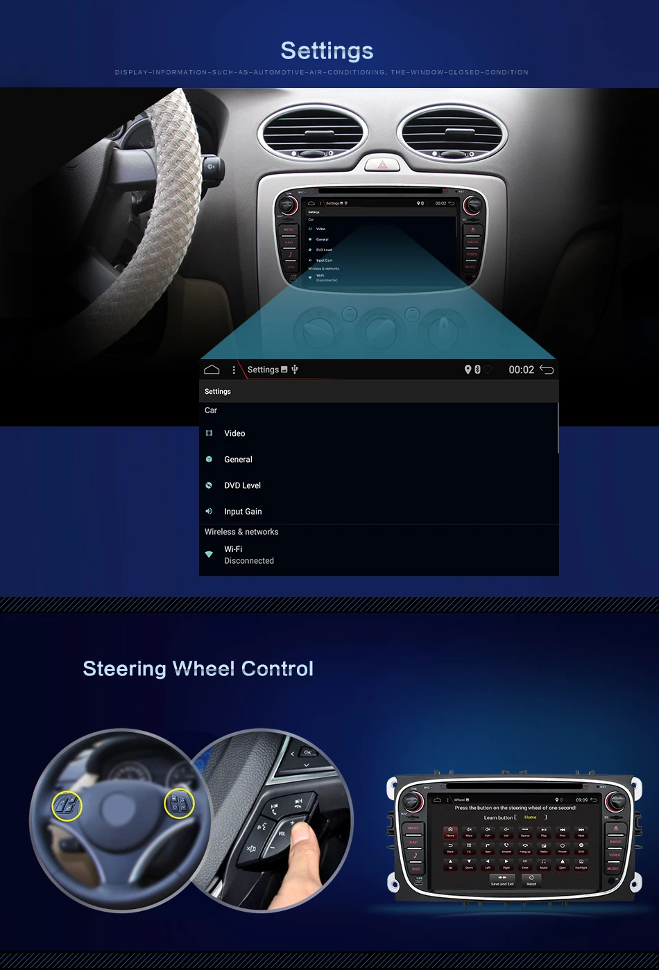 Для ford s max 2 din радио для фокуса Кассетный плеер android 9,0 радио тюнер управление рулем gps-навигация, dvd-плеер