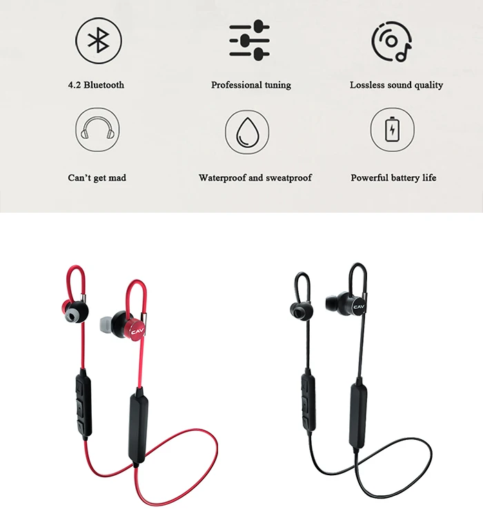 CAV EM3 Bluetooth наушники беспроводные наушники спортивные водонепроницаемые Fone Bluetooth наушники с глубоким басом с микрофоном для всех телефонов